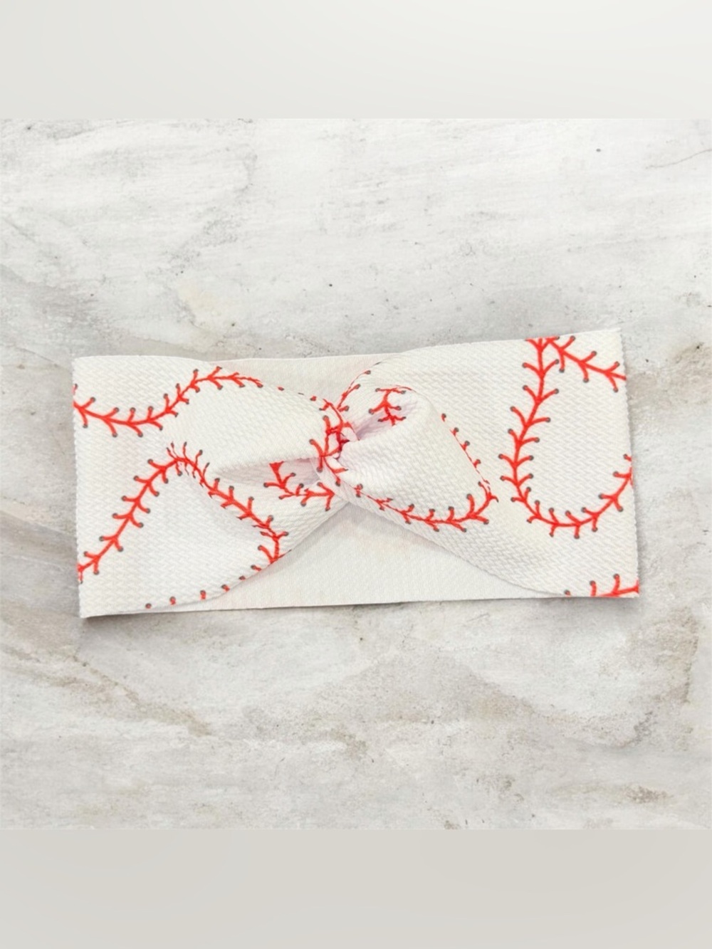 Handmade White & Red Baseball Stitch twisted Headband for Women